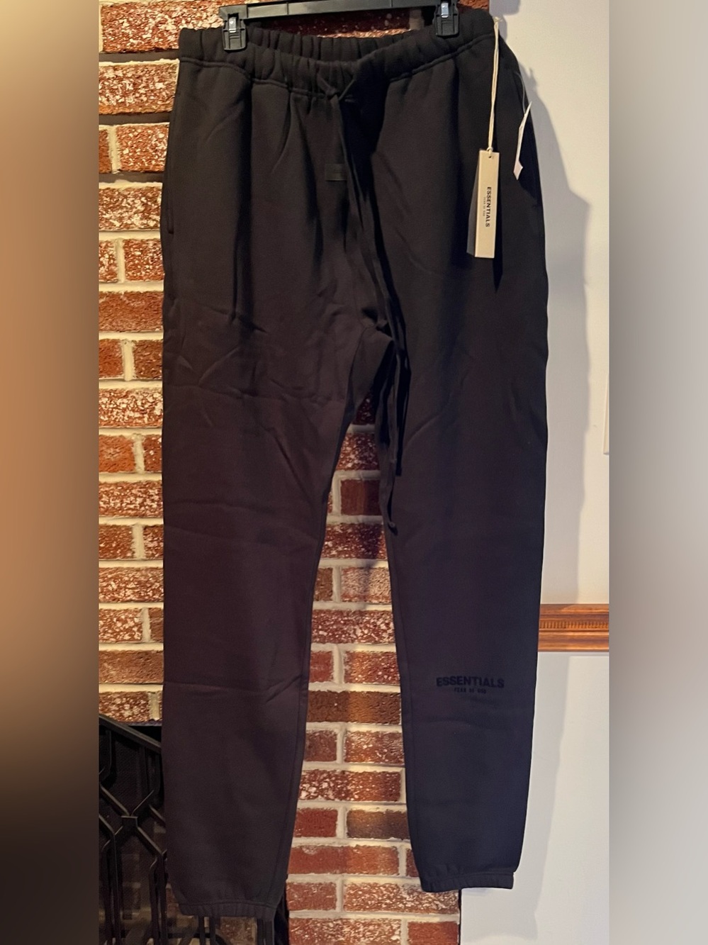 Fear of God ESSENTIALS Men’s Black Sweatpants with Logo - Picture 3 of 5